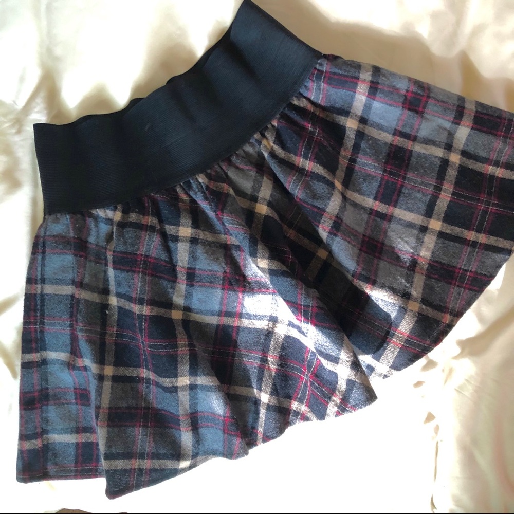 Vintage plaid flannel schoolgirl skirt